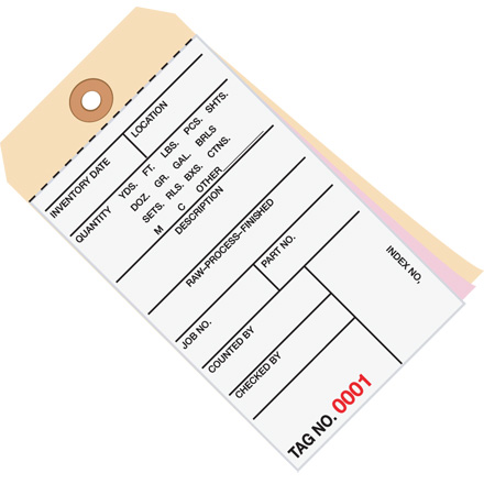 6 <span class='fraction'>1/4</span> x 3 <span class='fraction'>1/8</span>" - (8500-8999) Inventory Tags 3 Part Carbonless # 8