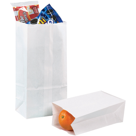 7 <span class='fraction'>1/16</span> x 4 <span class='fraction'>1/2</span> x 13 <span class='fraction'>3/4</span>" White Grocery Bags