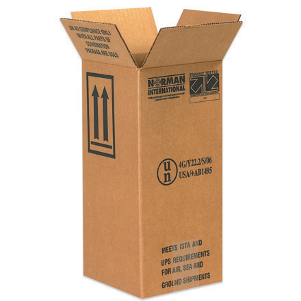 6 x 6 x 12 <span class='fraction'>3/4</span>" 1 - 1 Gallon Plastic Jug Haz Mat Boxes