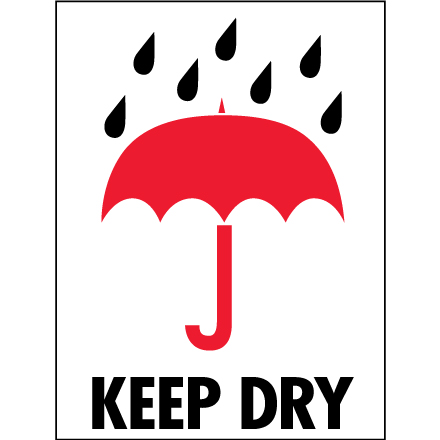 3 x 4" - "Keep Dry" Labels